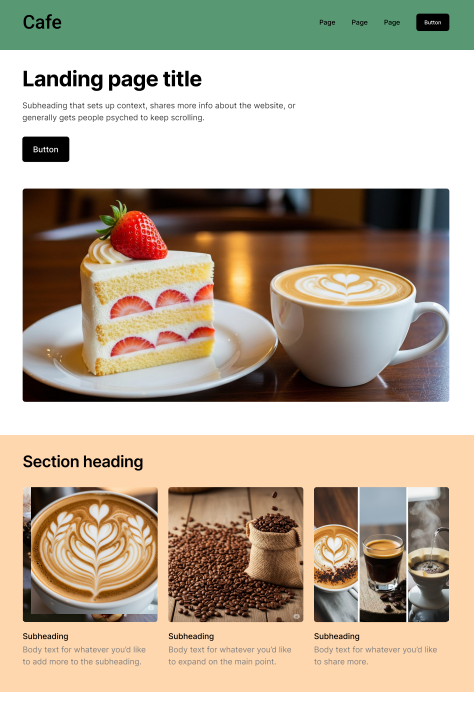 Coffee shop design, Design homepage